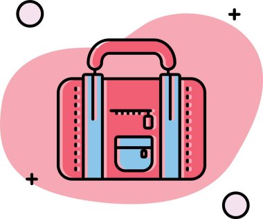 çanta sırt çantası simgesi tasarım vektörü