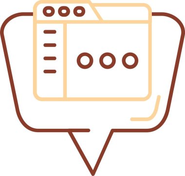 Sohbet mesajı simgesi. hat sohbet mesajı vektör rengi düz izole