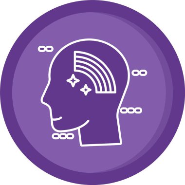 Beyin. Web simgesi basit illüstrasyon