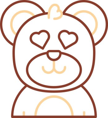 Kalpli sevimli ayı, vektör illüstrasyonu