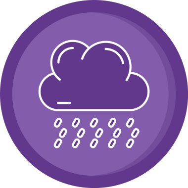 Yağmur simgesi ve vektör illüstrasyonlu bulut
