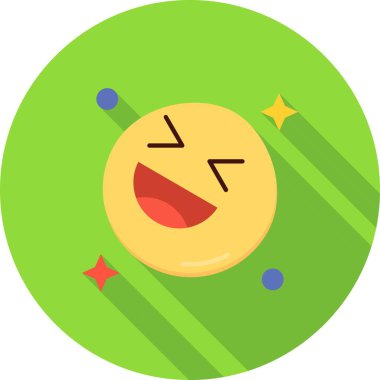 Mutlu yüz simgesi, renkli vektör illüstrasyonu