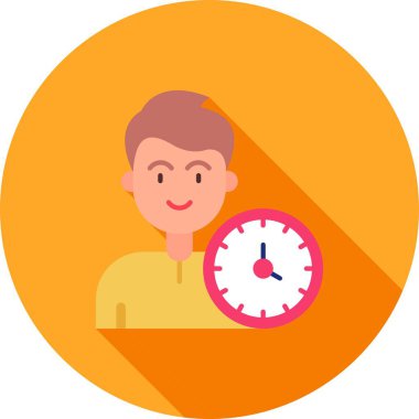 Saatli bir adamın vektör çizimi