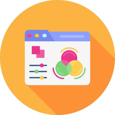 Web geliştirme renk vektörü simgesi