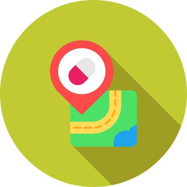 navigasyon konumu düz simge, vektör, illüstrasyon