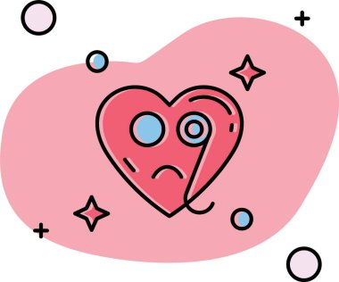 Aşk ifadesi simgesi olan kalp. vektör illüstrasyonu