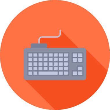 Klavye Düz Çember Vektör Simgesi Tasarımı