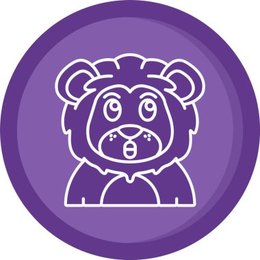 Şirin panda baş simgesi, basit stil