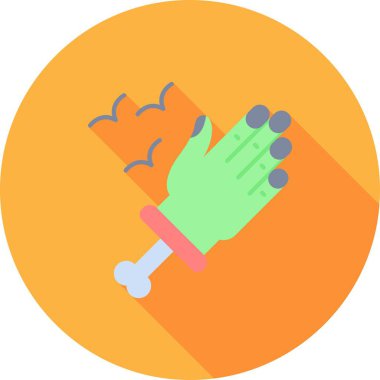 Kürek tutan el, vektör çizimi, düz biçim simgesi