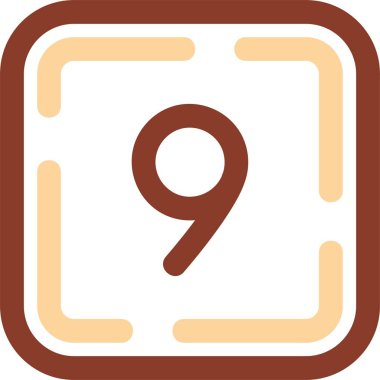 Dokuz numaralı işaret simgesi, düz stil