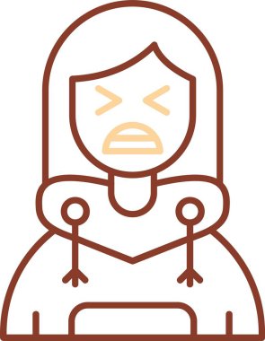 Eşarplı ve yüzlü üzgün bir kadın.