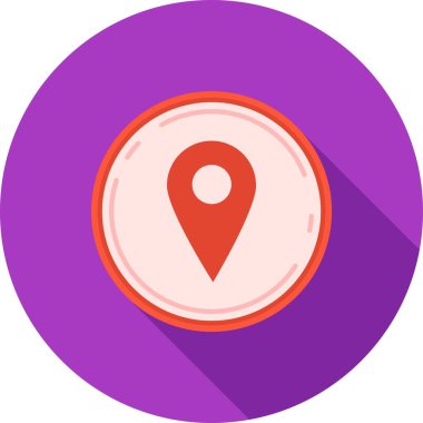 gps konum çember simgesi düz biçimli