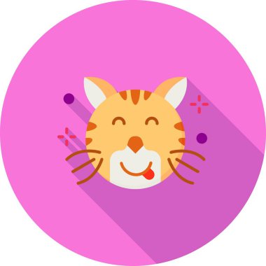 Hayvan kaplanı memelisi simgesi düz stil