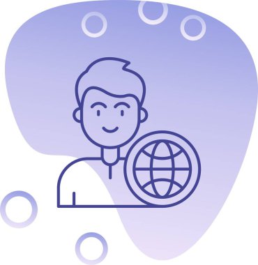 Elinde küresi olan bir adamın vektör çizimi