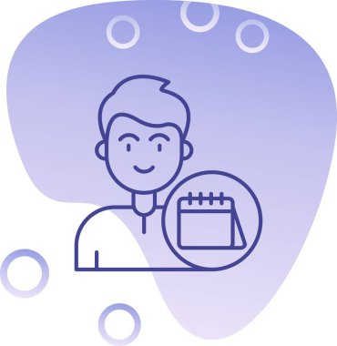 adam ve takvim, vektör illüstrasyonu