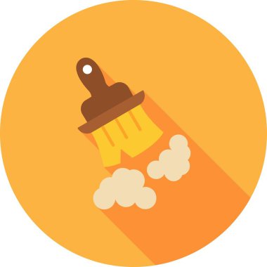 Süpürge Düz Çember Vektör Simgesi Tasarımı