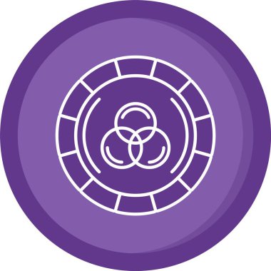 Benzersiz yin yang bir glyph vektör simgesi ile