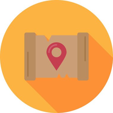 harita işaretçisi düz çember vektör deseni