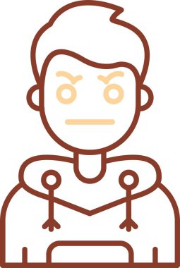 Kızgın adam ikonu. beyaz üzerinde izole edilmiş insan vektör illüstrasyon simgesi rengi