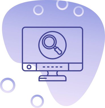 Büyüteçli bilgisayar faresi. vektör çizimi tasarımı