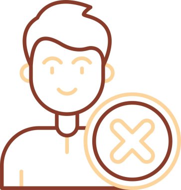 Çapraz çizgili bir adam, vektör çizimi, bir erkeğin işareti.