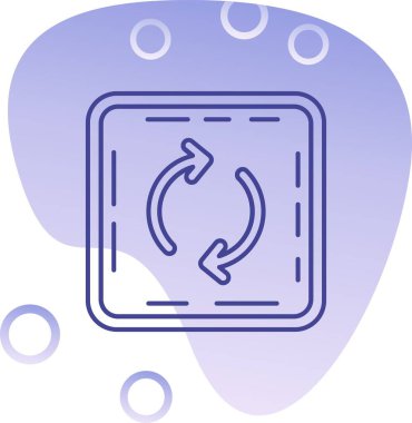 Dairesel simgesi olan beyaz bir arkaplan vektör illüstrasyonu