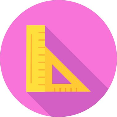 Yapı cetvel simgesi, vektör illüstrasyonu