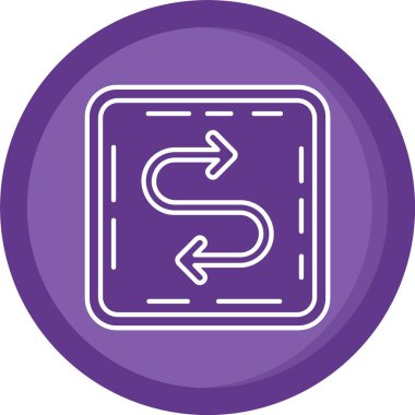 Moda glystyle izole edilmiş arkaplanda yol yolu simgesi