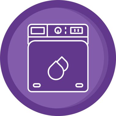 çamaşır makinesi simgesi, vektör illüstrasyonu