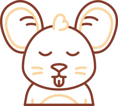 Dili ve yay vektör çizimi olan sevimli ayı kafası