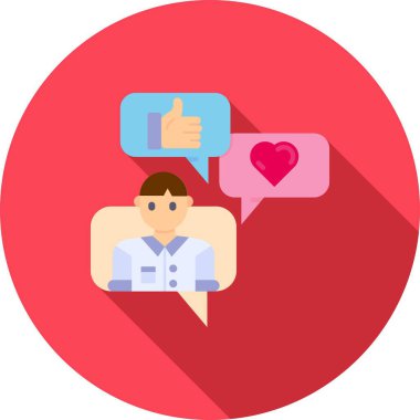 Sohbet balonu vektör simgesi olan adam