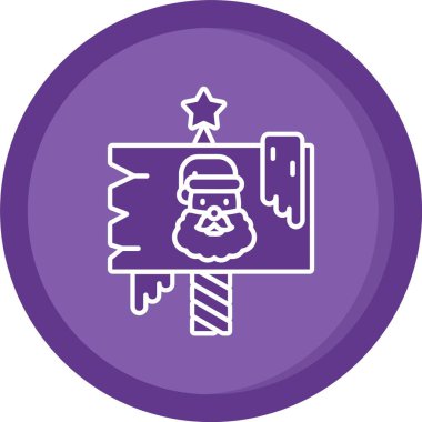 Noel Baba simgesi, vektör illüstrasyonu