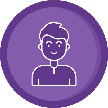 Saç kesimi vektör simgesi olan eşsiz bir çocuk.