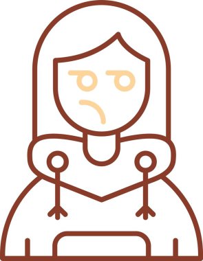 Eşarplı üzgün surat. vektör illüstrasyonu