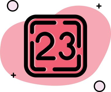 24 tarih simgesi, vektör illüstrasyonu, özet kavramı