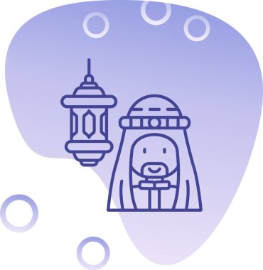 Bir caminin beyaz arkaplanının vektör çizimi bir fenerle