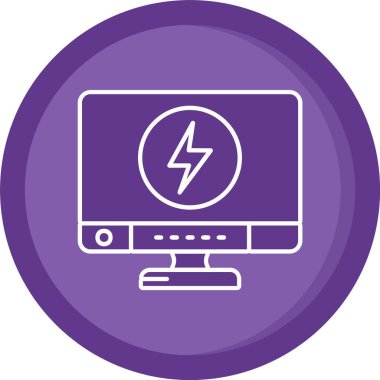 Benzersiz elektrik güç vektör simgesi