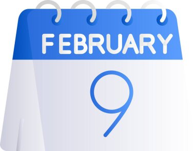 9 Şubat tarihli takvim