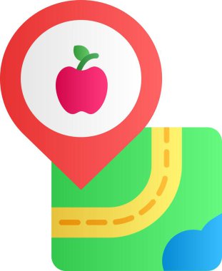 konum haritası simgesi. Beyaz arkaplanda izole edilmiş web tasarımı için konum haritası vektör simgesinin izometriği