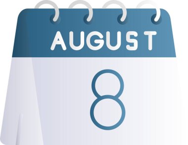 Ağustos 8 takvim simgesi