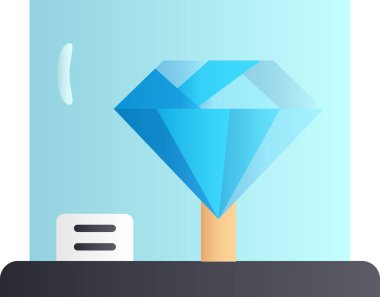 Elmas mücevher ikonu. Web tasarımı için elmas vektör simgesinin izometrik illüstrasyonu