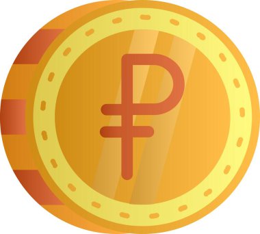 Ruble madeni para simgesi, çizgi film tarzı