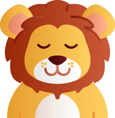 aslan karikatürü, şirin, vektör çizimi