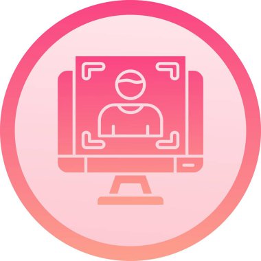 Dizüstü bilgisayar vektör simgesine sahip güzel adam