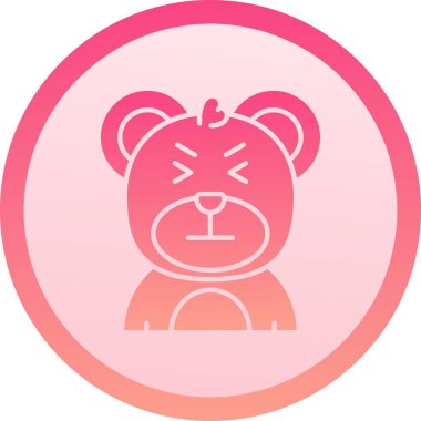 Benzersiz emoji yüz vektör çizgisi simgesi