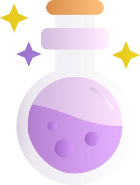 Hap ikonlu şişe, çizgi film tarzı.