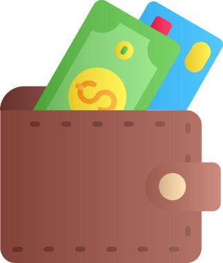 Para simgesi, izometrik tarzı ile cüzdan