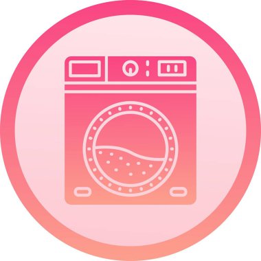 çamaşır makinesi simgesi. Çamaşırhanenin vektör illüstrasyonu