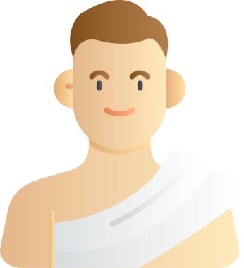 Havlu ikonlu adam, düz stil.