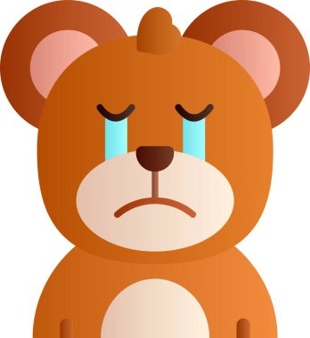 Üzgün küçük ayı, illüstrasyon, beyaz arka plan vektör.